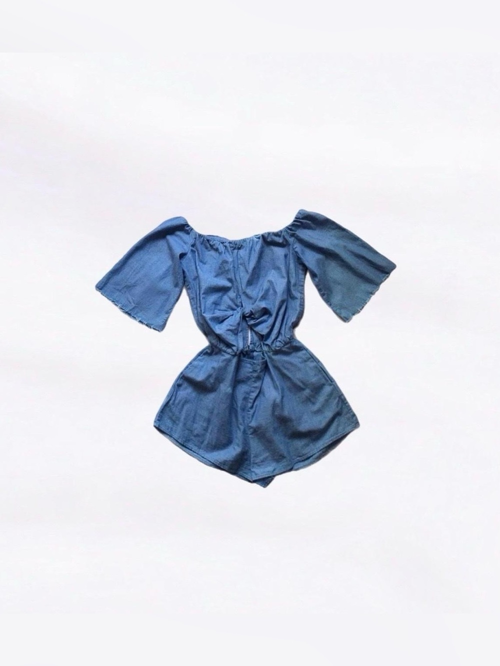 zara ⋆ chambray cutout romper